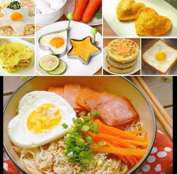 Egg Mold Set with 4 Shapes for Breakfast & Dinner
