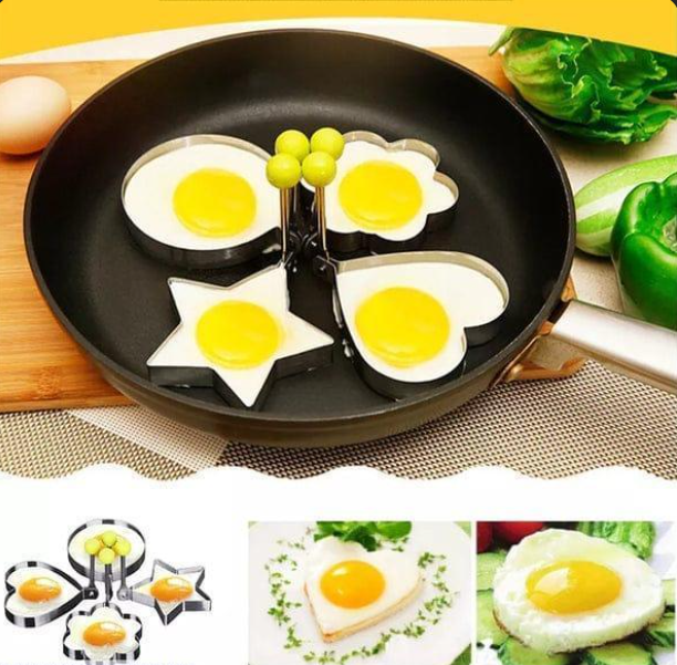 Egg Mold Set with 4 Shapes for Breakfast & Dinner