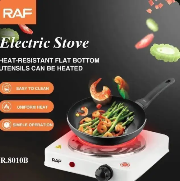 Electric Stove 1000W Stainless Steel White Compact