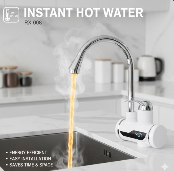 Instant Hot Water Electric Faucet Stainless Steel Kitchen Sink