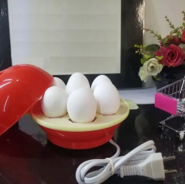 Electric Egg Boiler Red Yellow ABS Kitchen