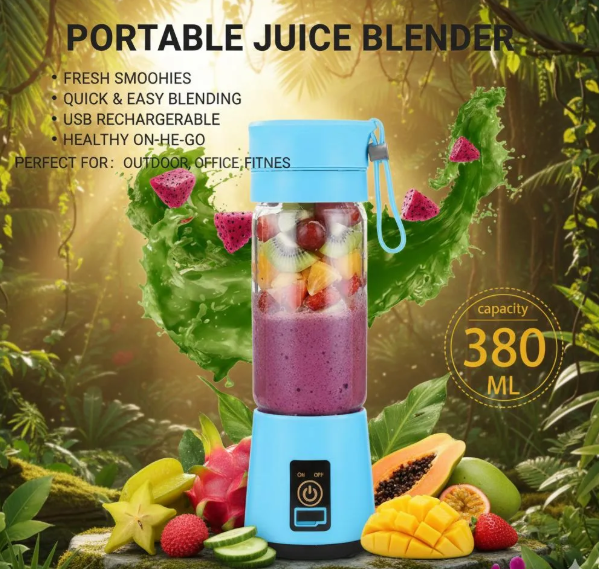 Portable USB Rechargeable Juice Blender Blue