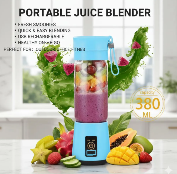 Portable USB Rechargeable Juice Blender Blue