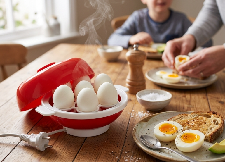 Electric Egg Boiler Red Yellow ABS Kitchen