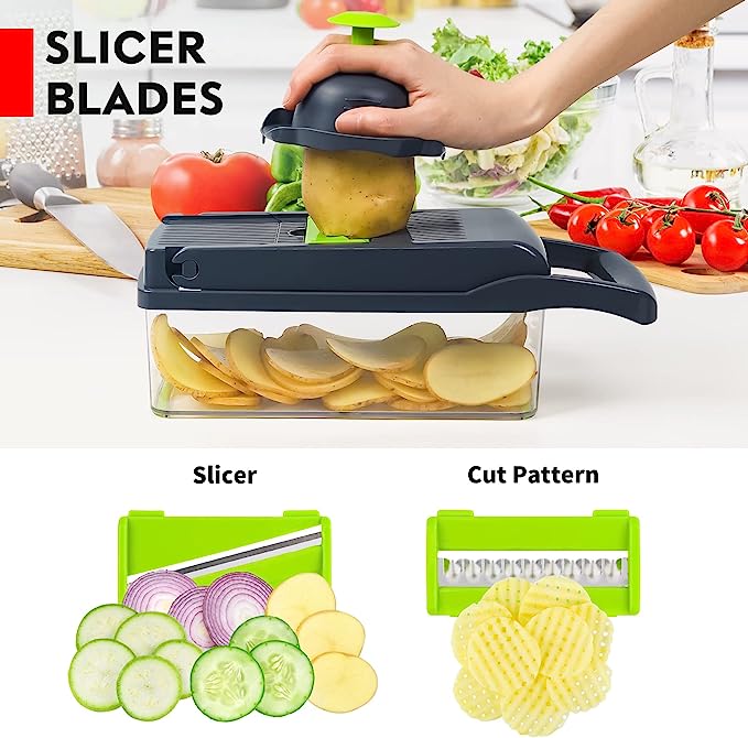 16-Piece Vegetable Cutter with Chopping Blades Set