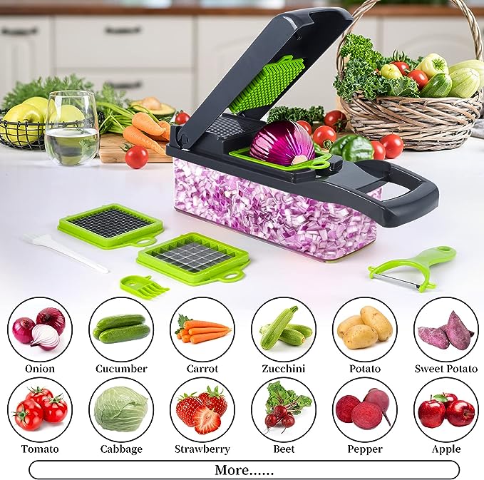 16-Piece Vegetable Cutter with Chopping Blades Set
