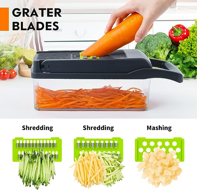 16-Piece Vegetable Cutter with Chopping Blades Set